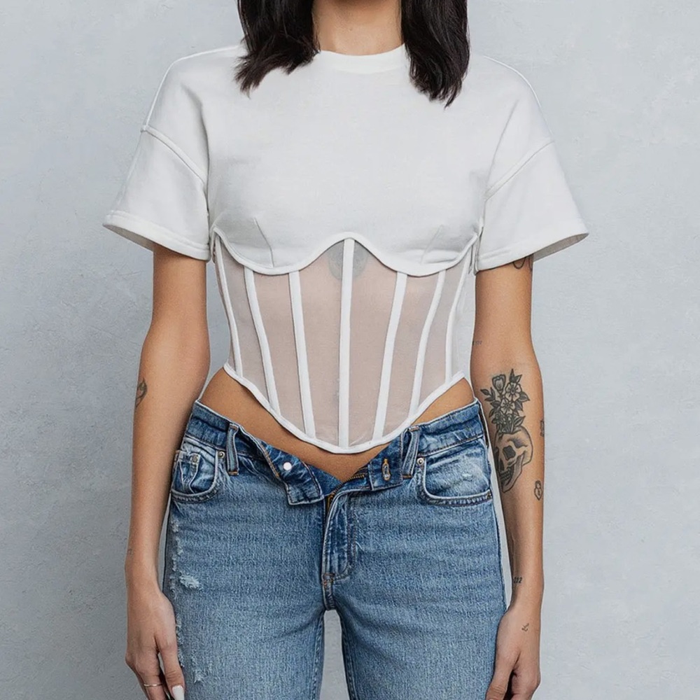 Corset boned sweatshirt! Casual, edgy and cute! New to my boutique!